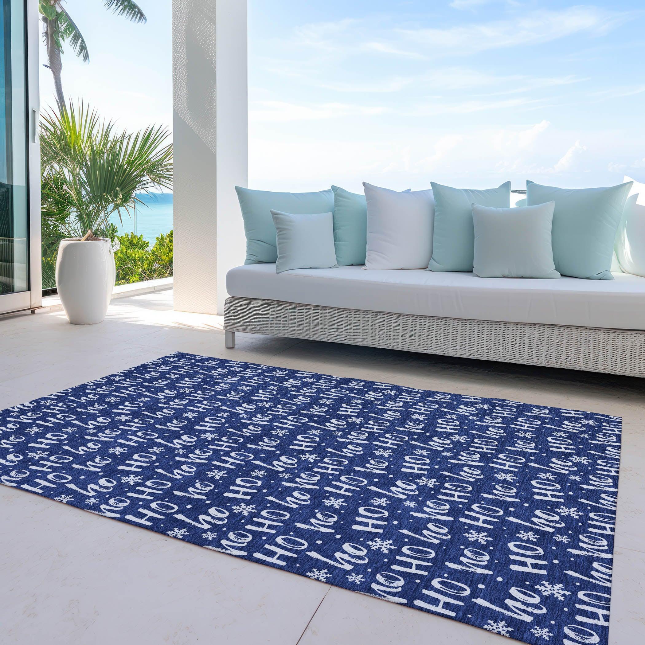 Addison Rugs Paelon Blue Washable Indoor-Outdoor Rug