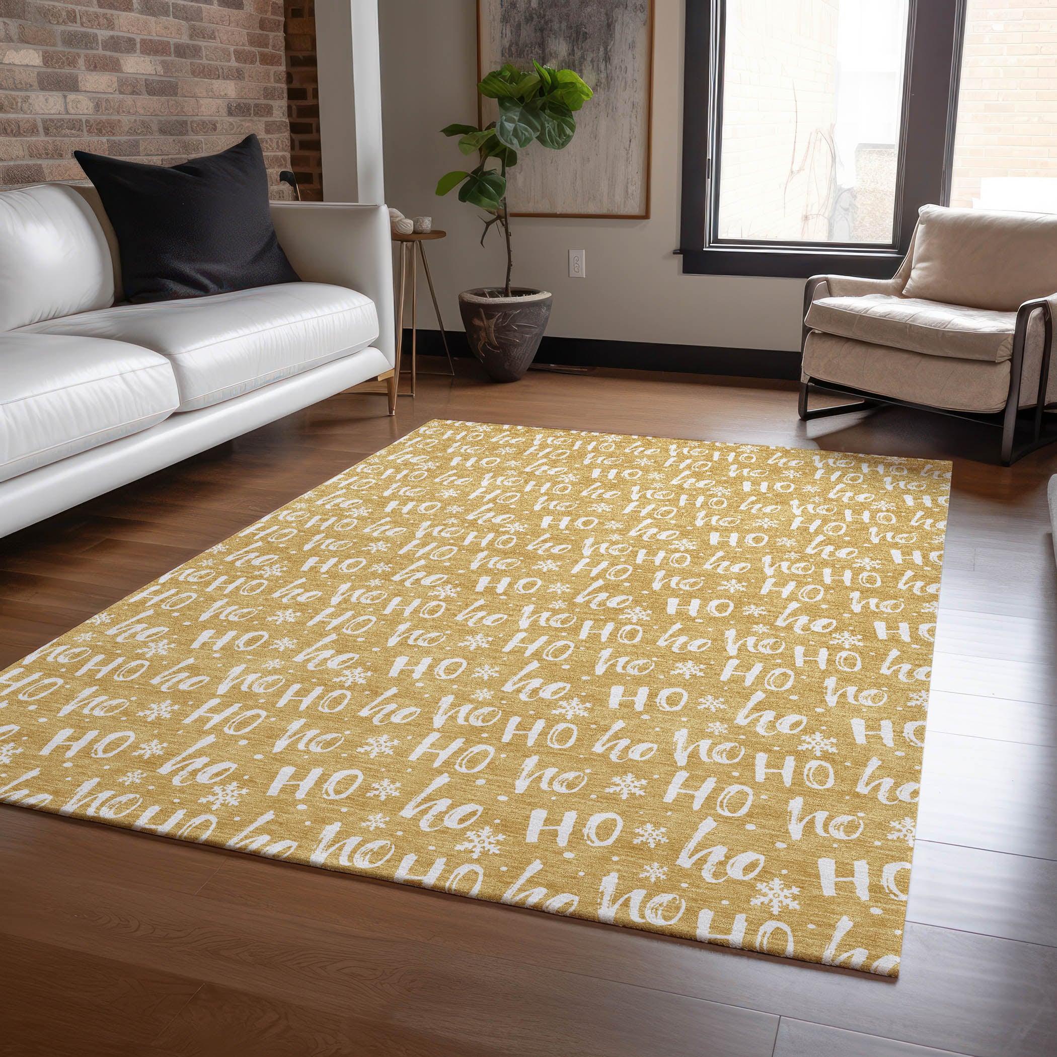 Addison Rugs Paelon Gold Washable Indoor-Outdoor Rug