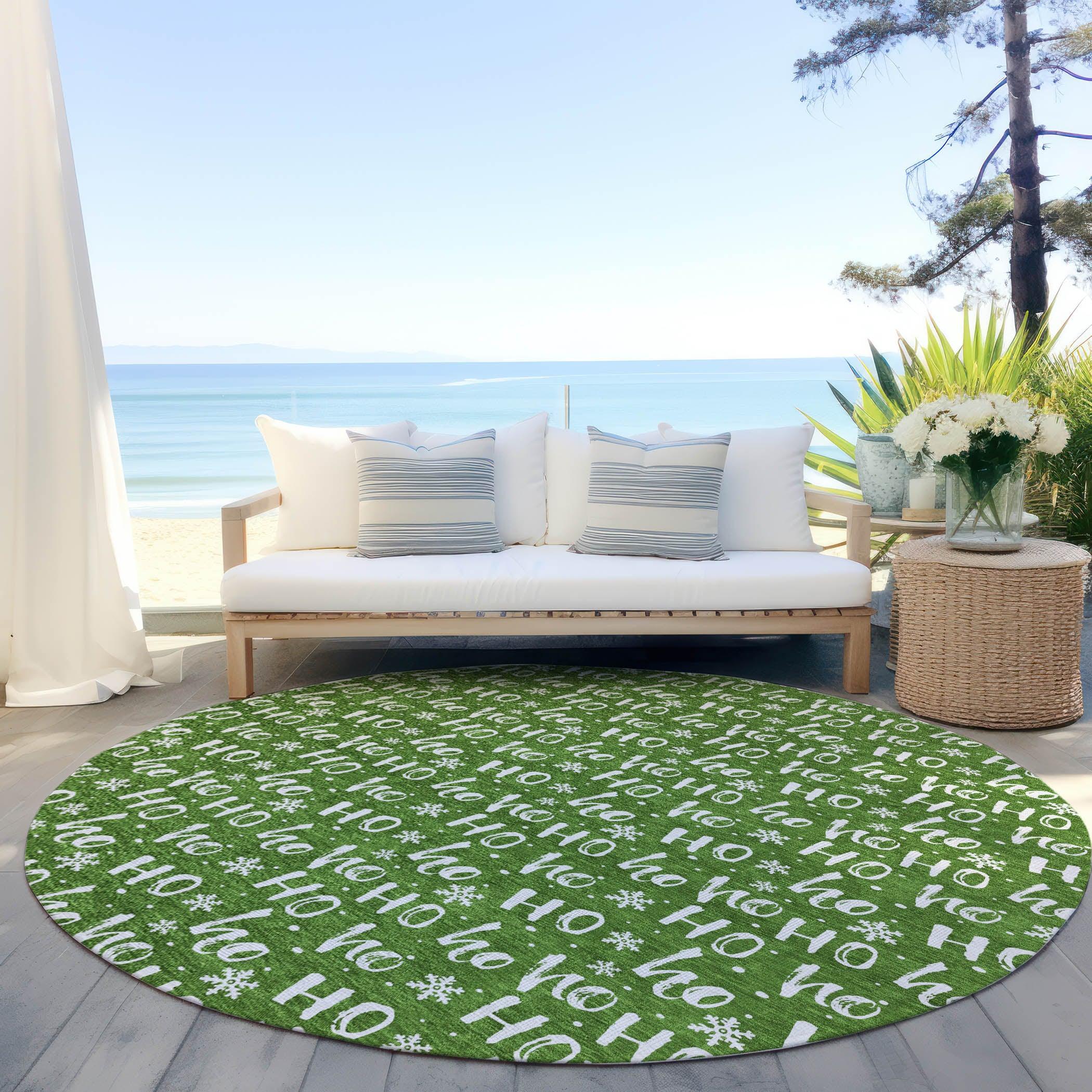 Addison Rugs Paelon Green Washable Indoor-Outdoor Rug