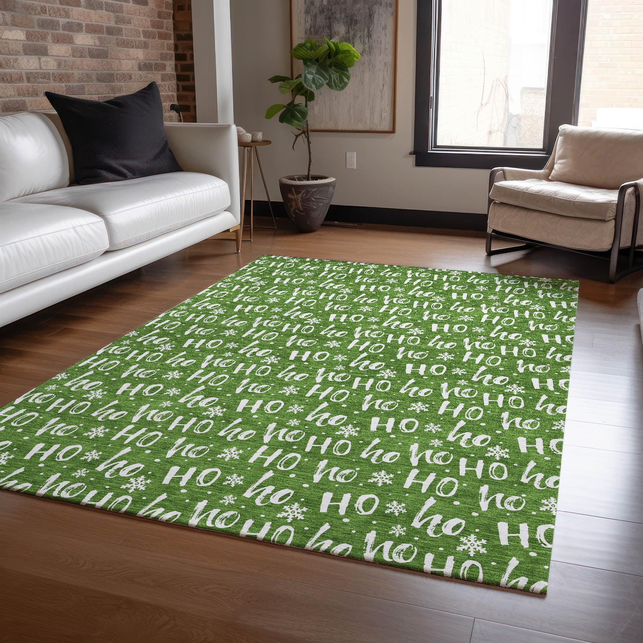 Addison Rugs Paelon Green Washable Indoor-Outdoor Rug