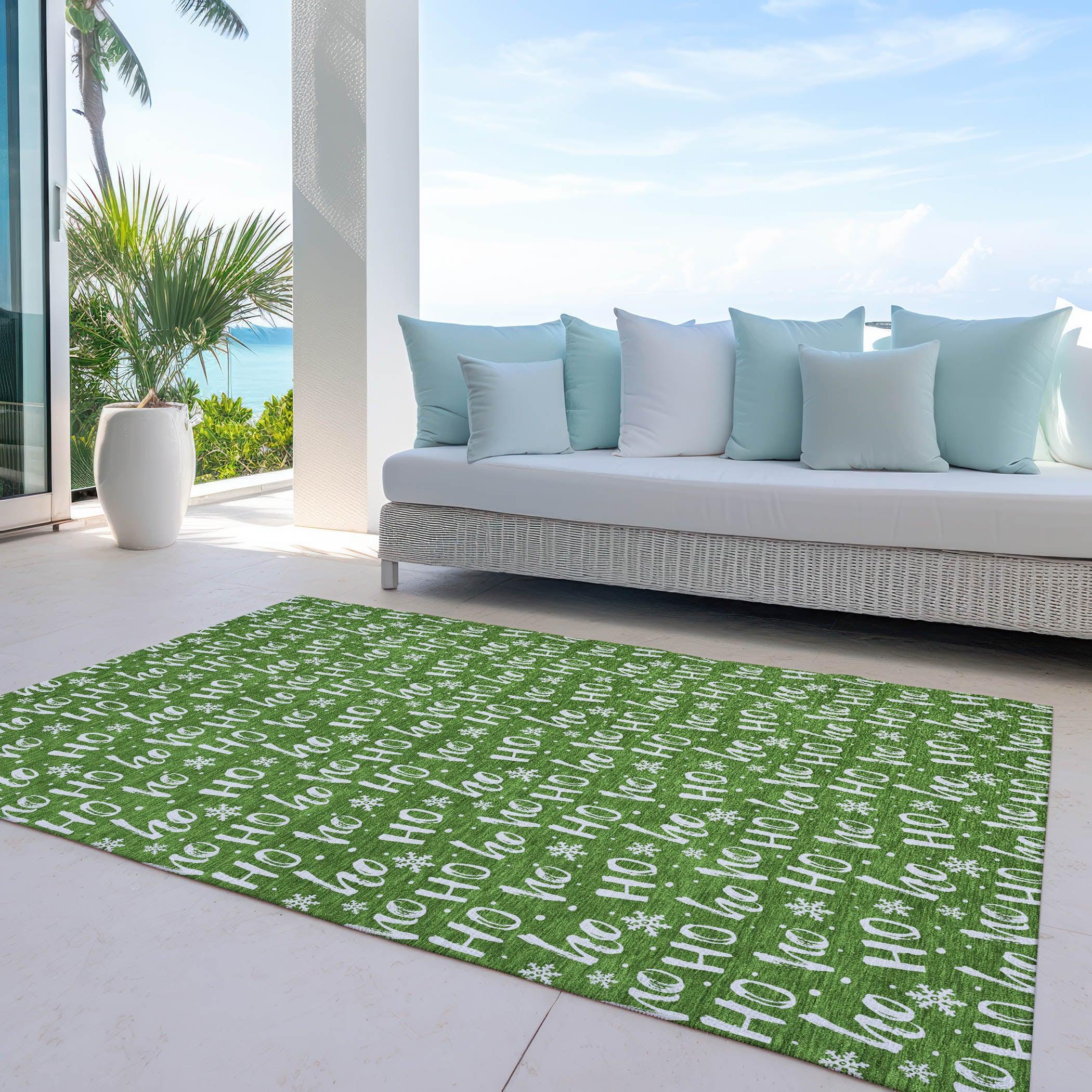 Addison Rugs Paelon Green Washable Indoor-Outdoor Rug