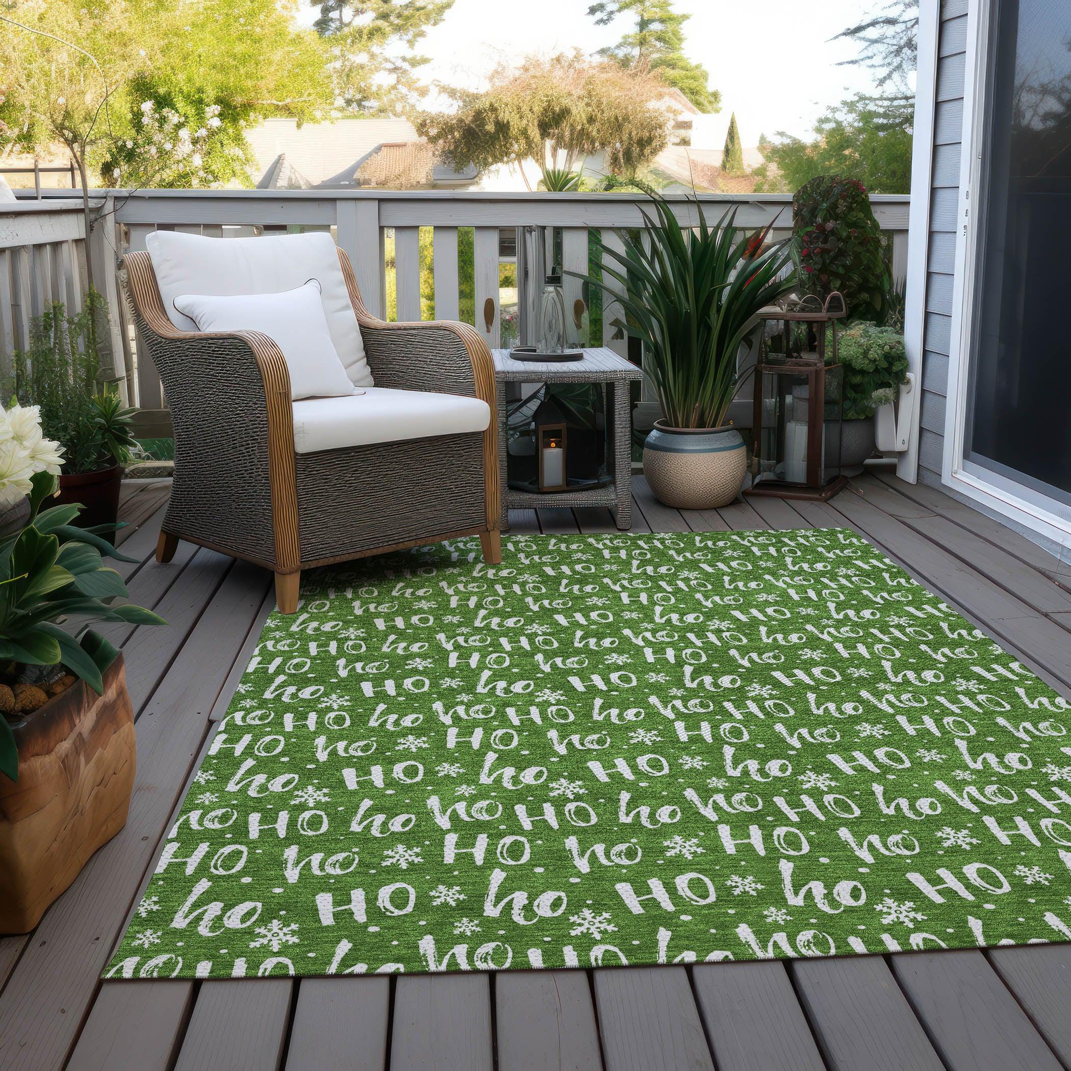 Addison Rugs Paelon Green Washable Indoor-Outdoor Rug