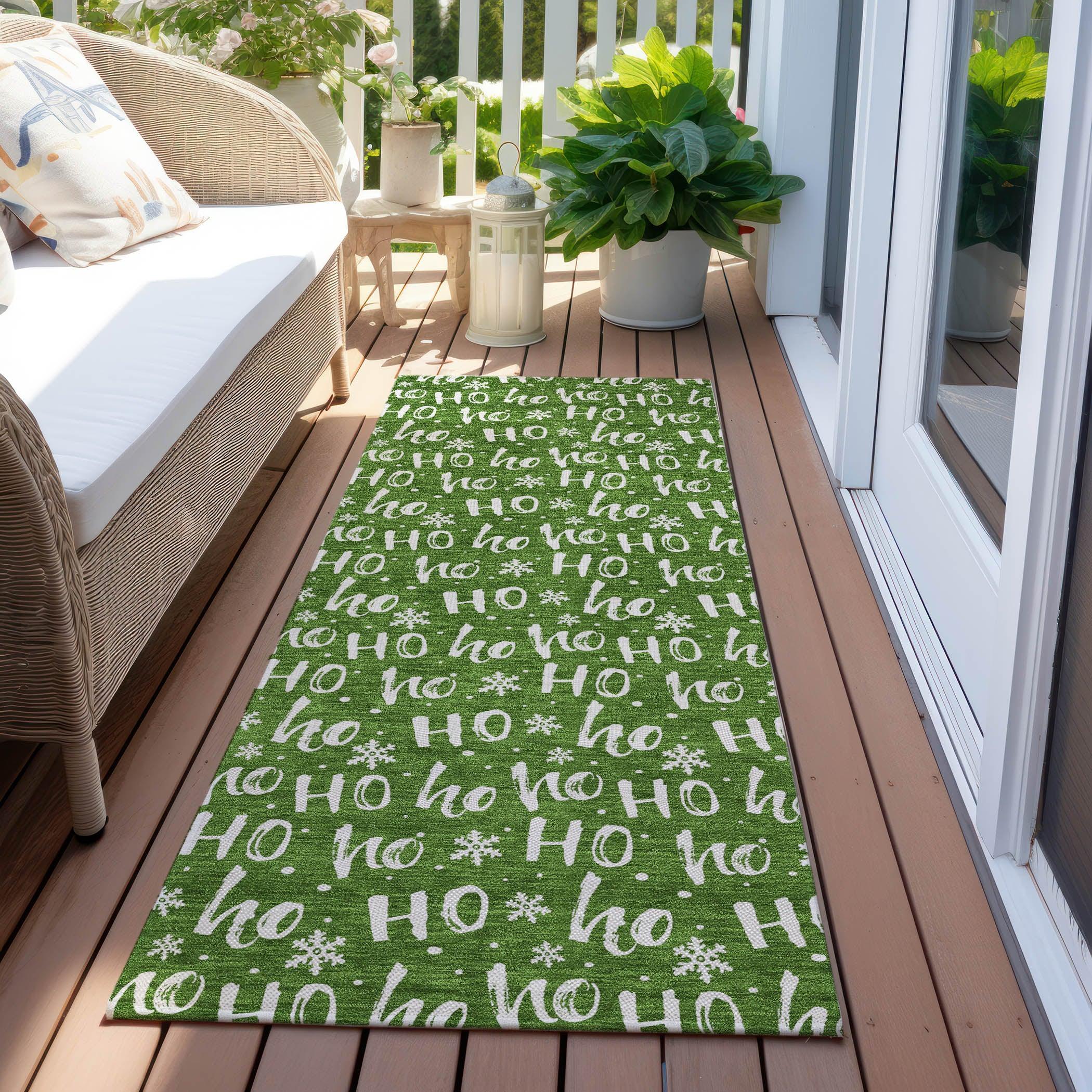Addison Rugs Paelon Green Washable Indoor-Outdoor Rug