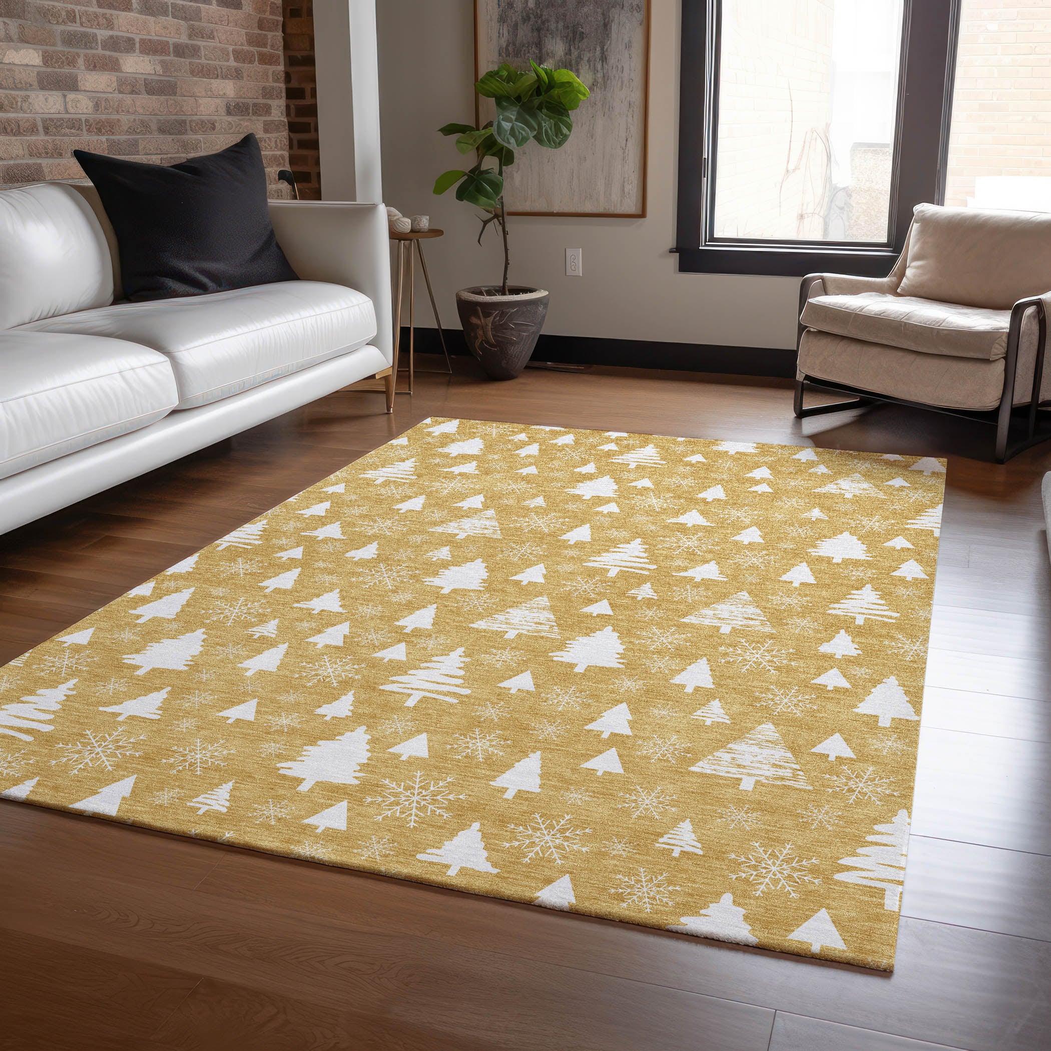 Addison Rugs Paelor Gold Washable Indoor-Outdoor Rug