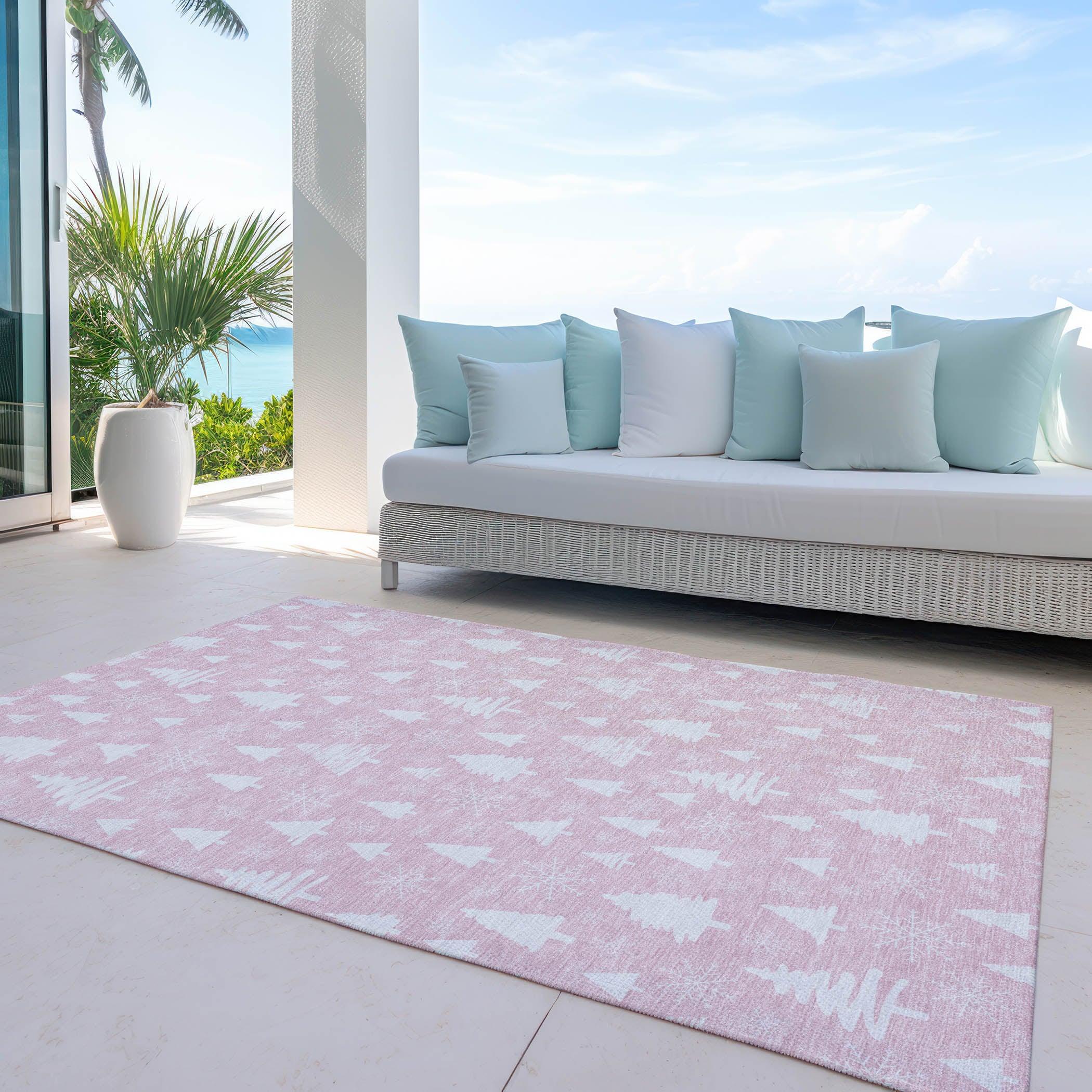 Addison Rugs Paelor Pink Washable Indoor-Outdoor Rug