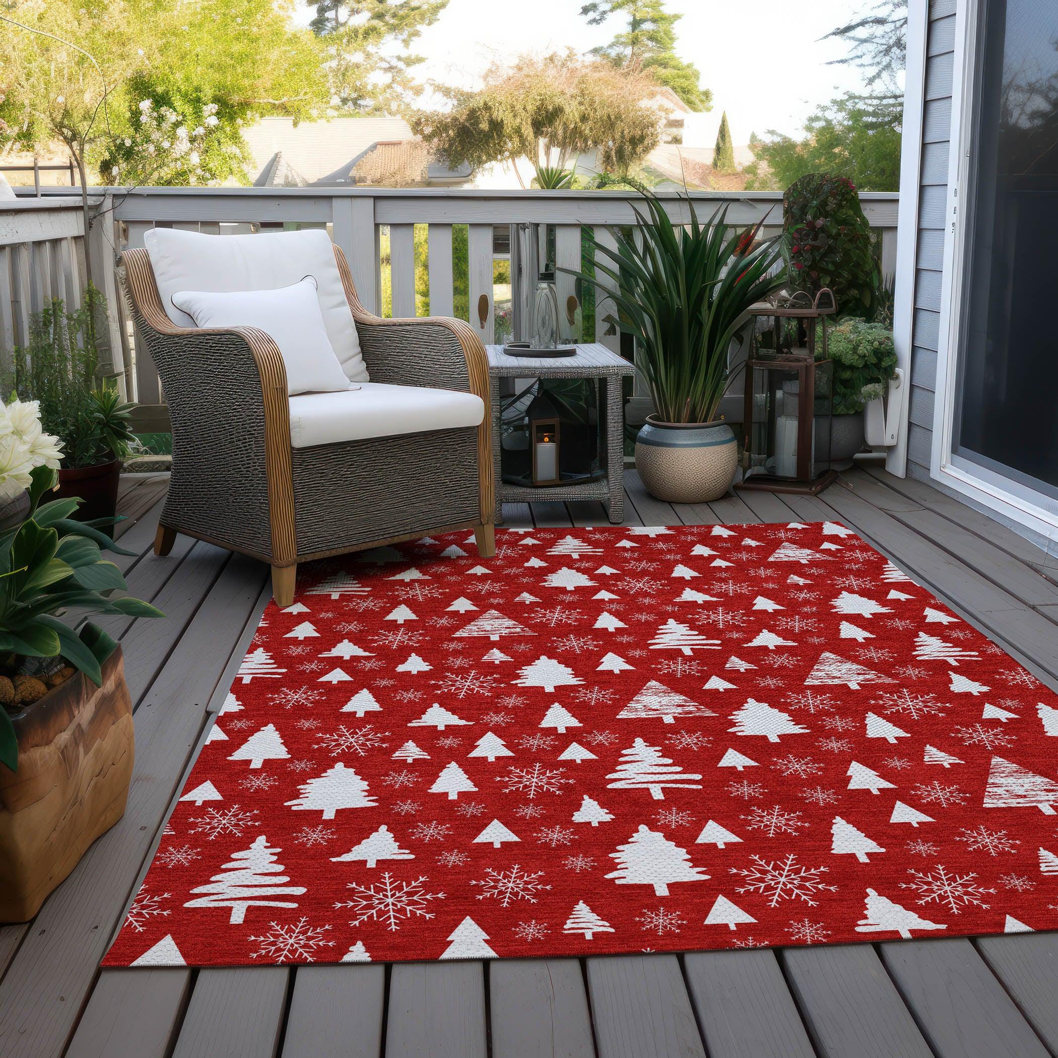 Addison Rugs Paelor Red Washable Indoor-Outdoor Rug