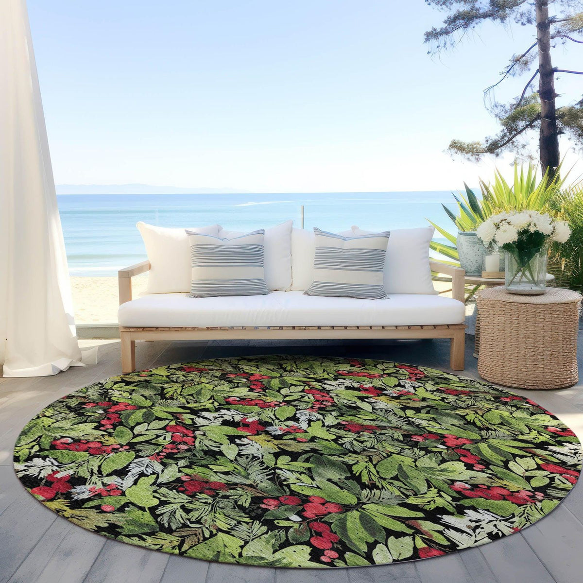 Addison Rugs Paelora Black Washable Indoor-Outdoor Rug