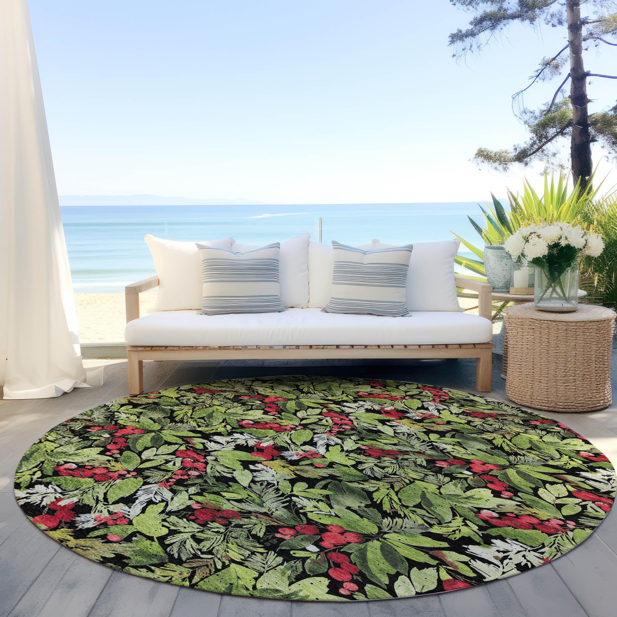Addison Rugs Paelora Black Washable Indoor-Outdoor Rug