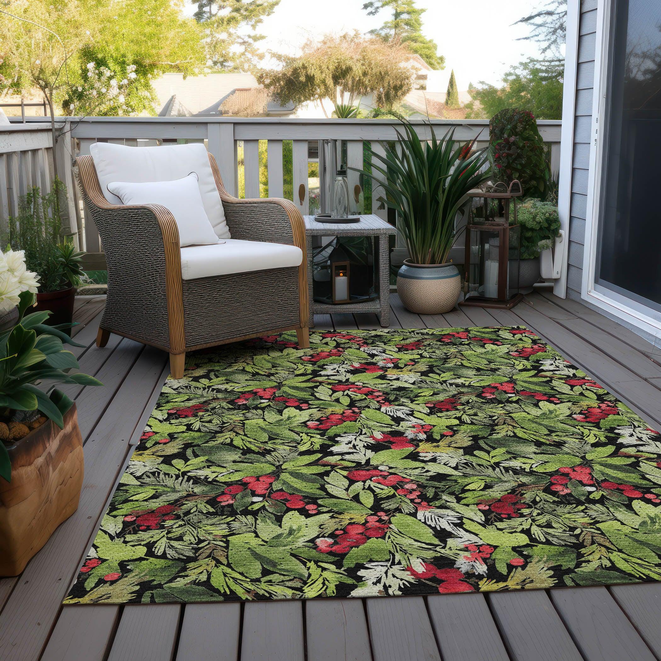 Addison Rugs Paelora Black Washable Indoor-Outdoor Rug