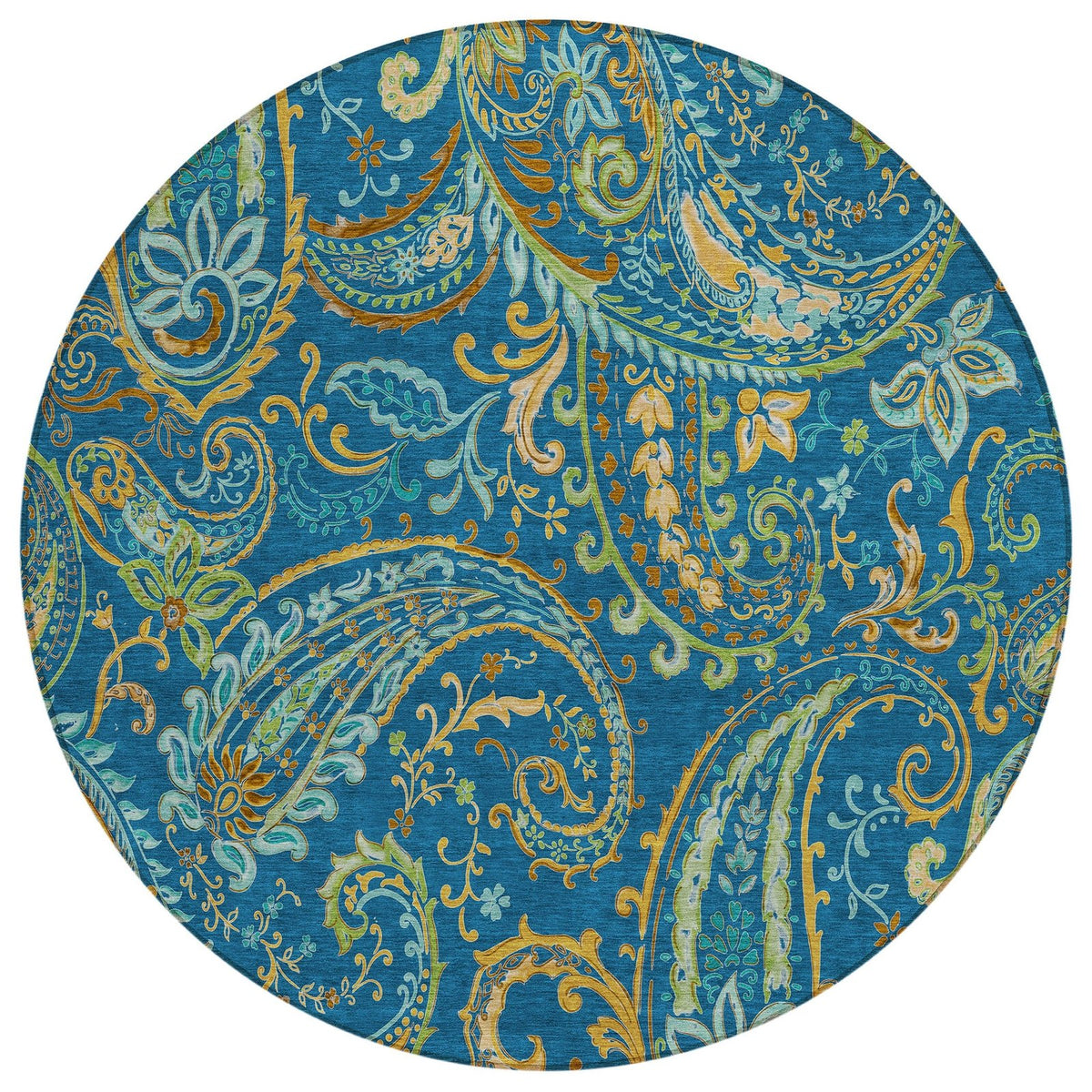Addison Rugs Paisley Blue Washable Indoor-Outdoor Rug