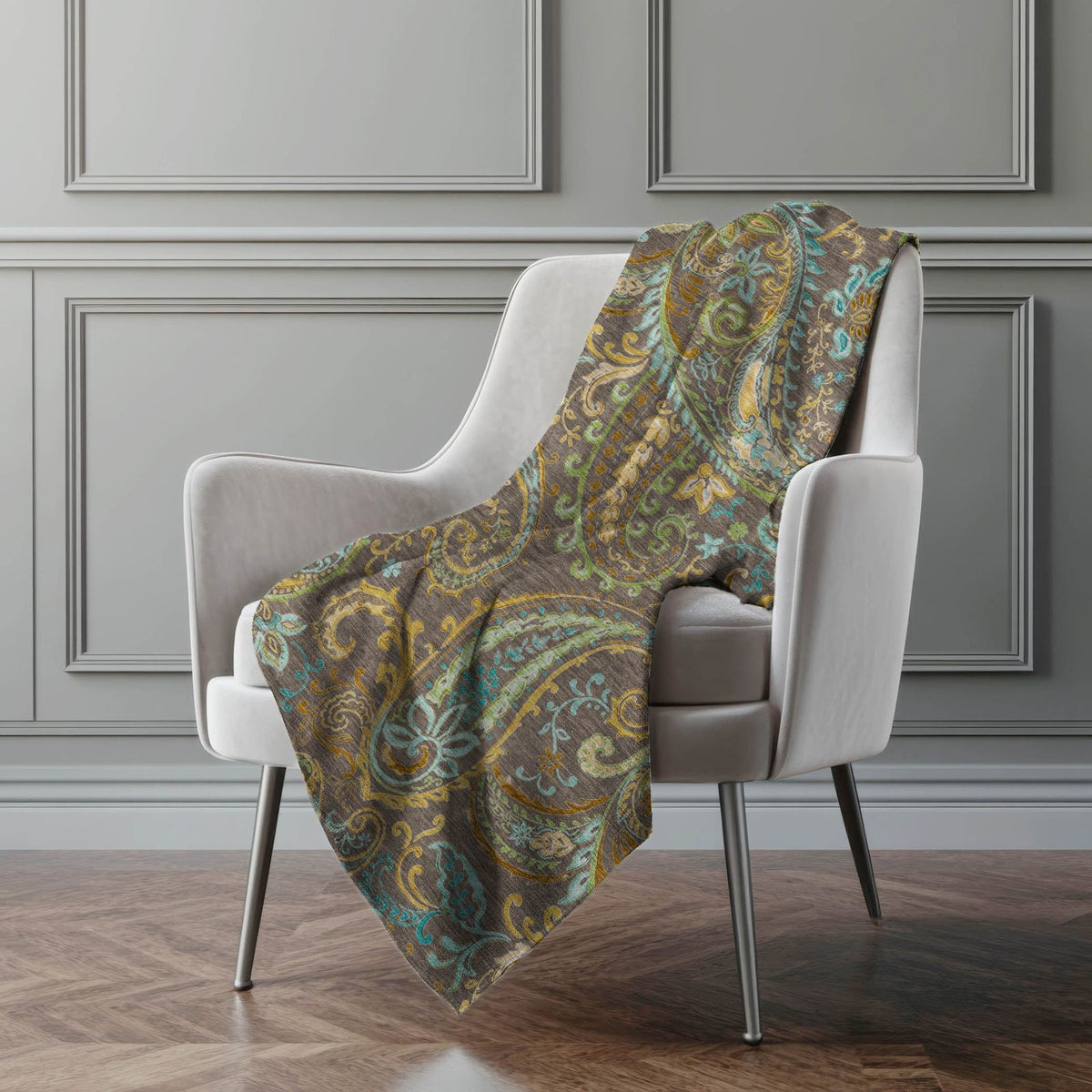 Addison Rugs Paisley Brown Washable Indoor-Outdoor Rug