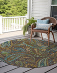 Addison Rugs Paisley Brown Washable Indoor-Outdoor Rug