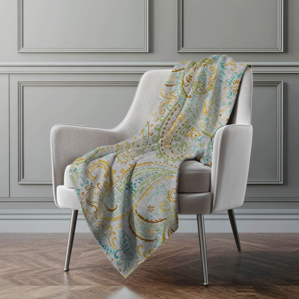 Addison Rugs Paisley Grey Washable Indoor-Outdoor Rug