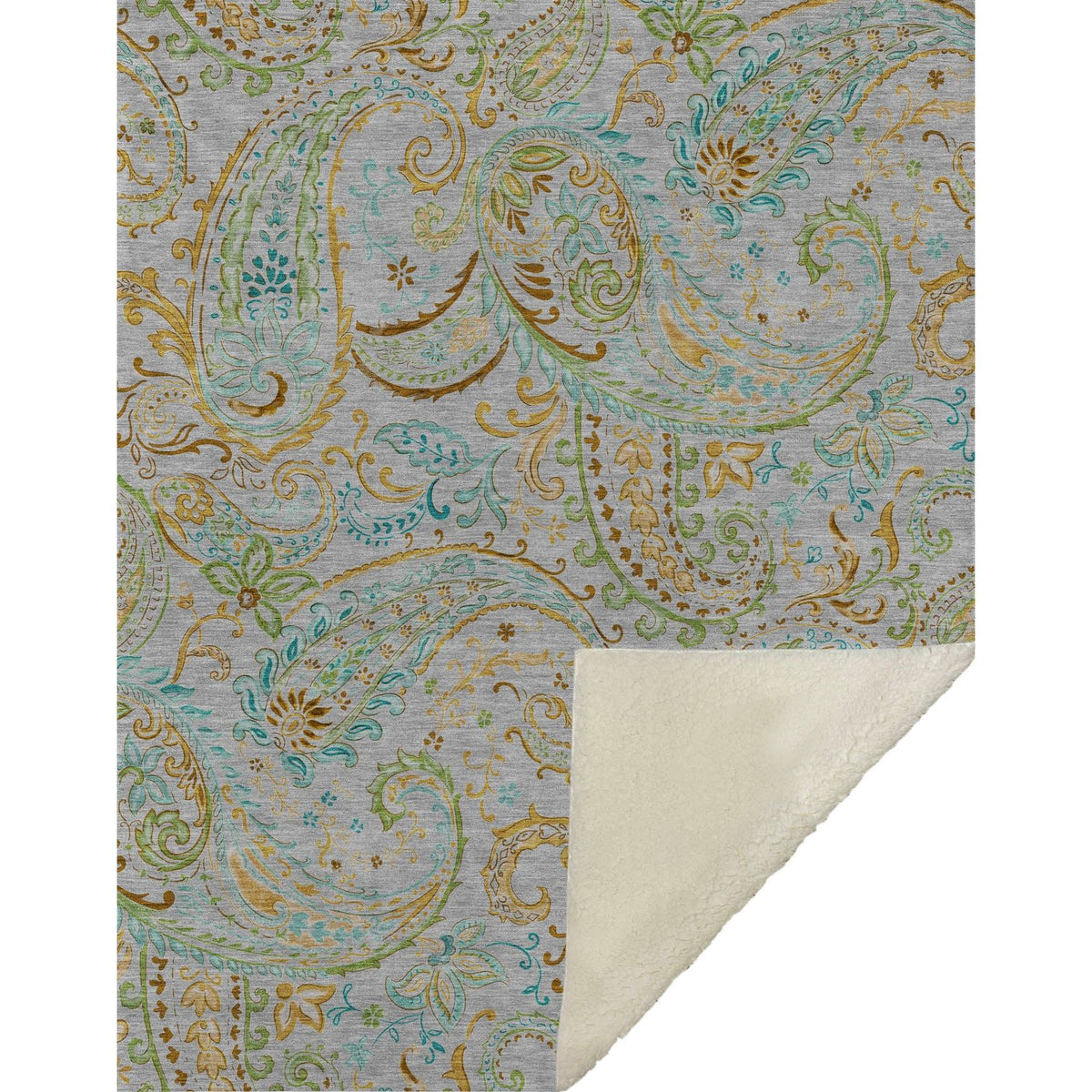 Addison Rugs Paisley Grey Washable Indoor-Outdoor Rug
