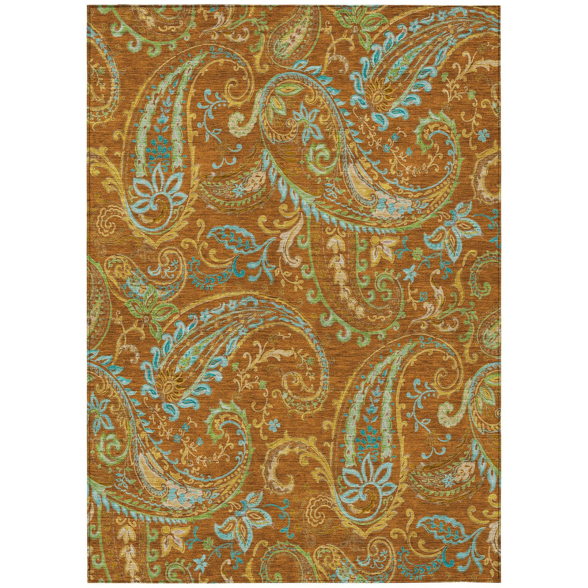 Addison Rugs Paisley Paprika Washable Indoor-Outdoor Rug