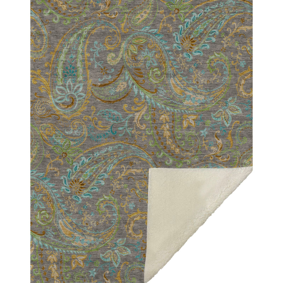 Addison Rugs Paisley Taupe Washable Indoor-Outdoor Rug