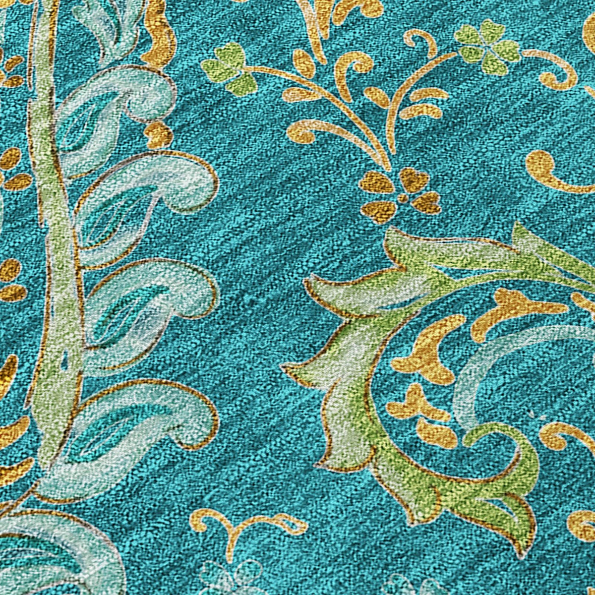 Addison Rugs Paisley Teal Washable Indoor-Outdoor Rug