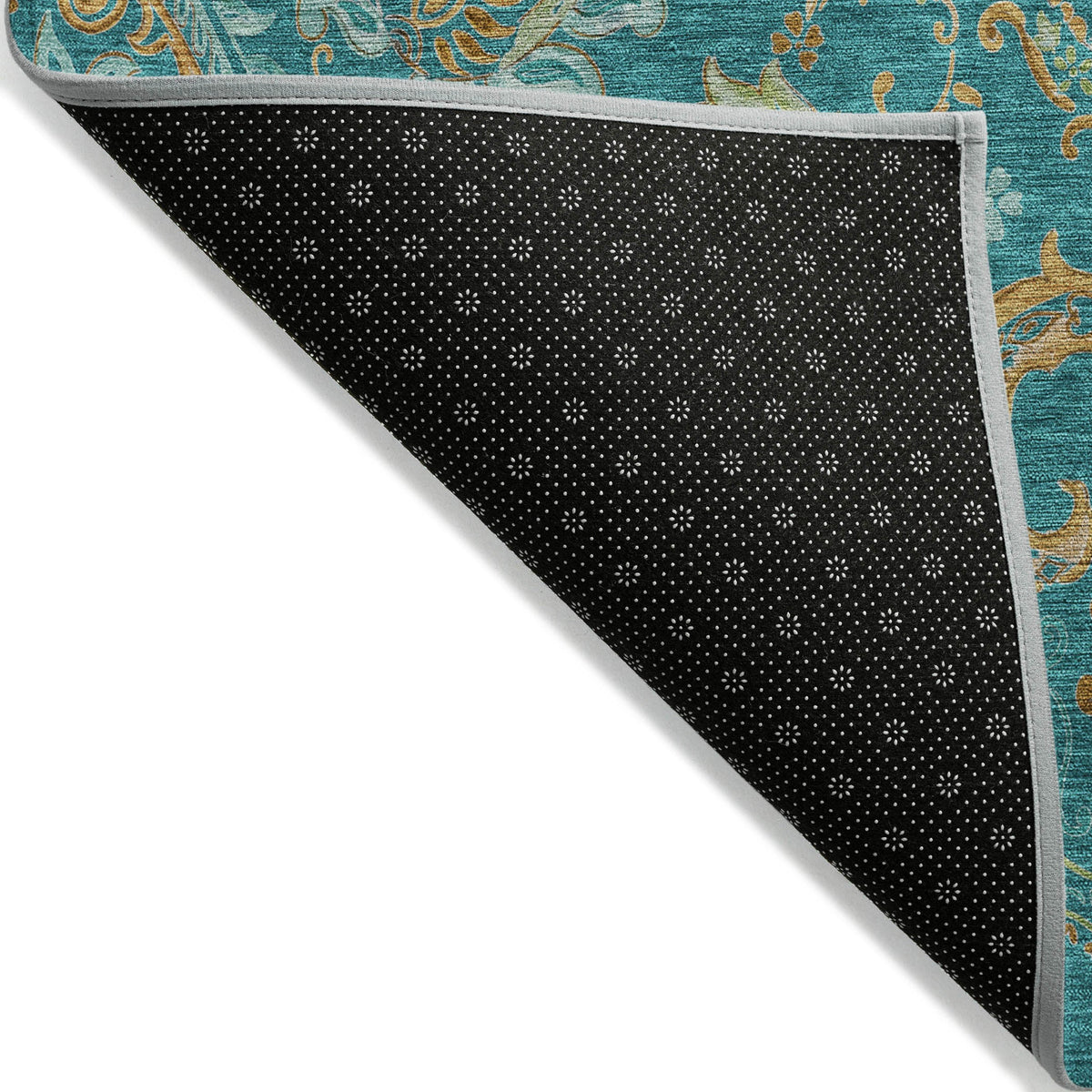 Addison Rugs Paisley Teal Washable Indoor-Outdoor Rug