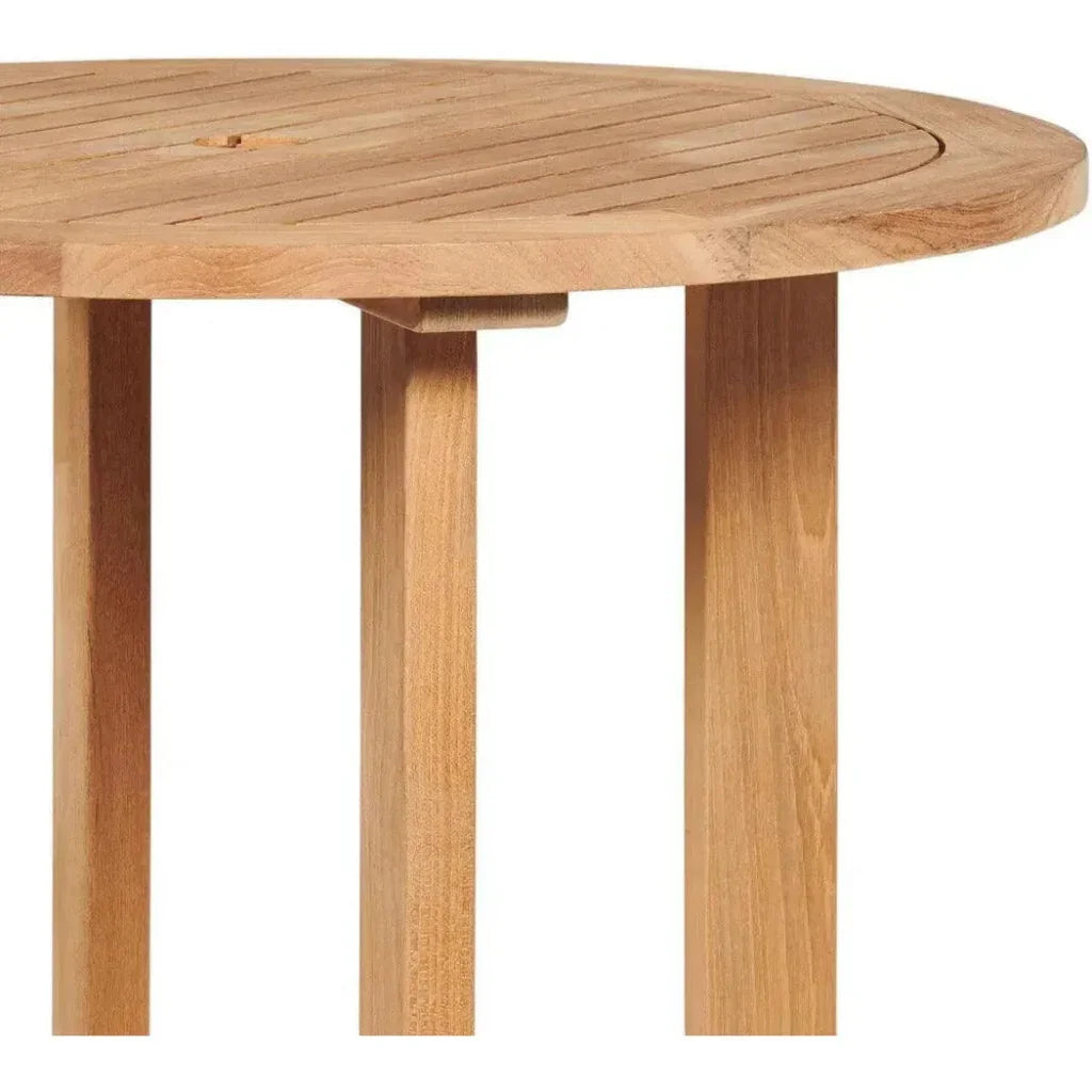 HiTeak Palm Round Outdoor Bar Height Bistro Table