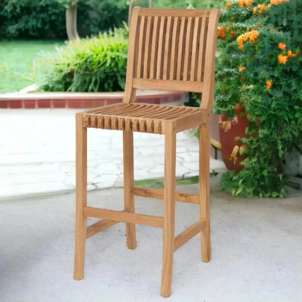 HiTeak Palm Teak Outdoor Bar Chair