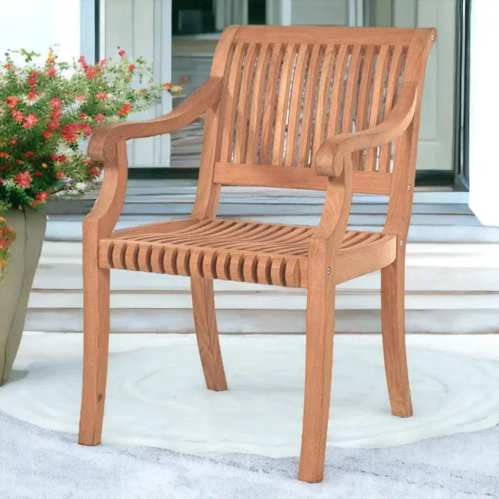 HiTeak Palm Teak Outdoor Dining Armchair