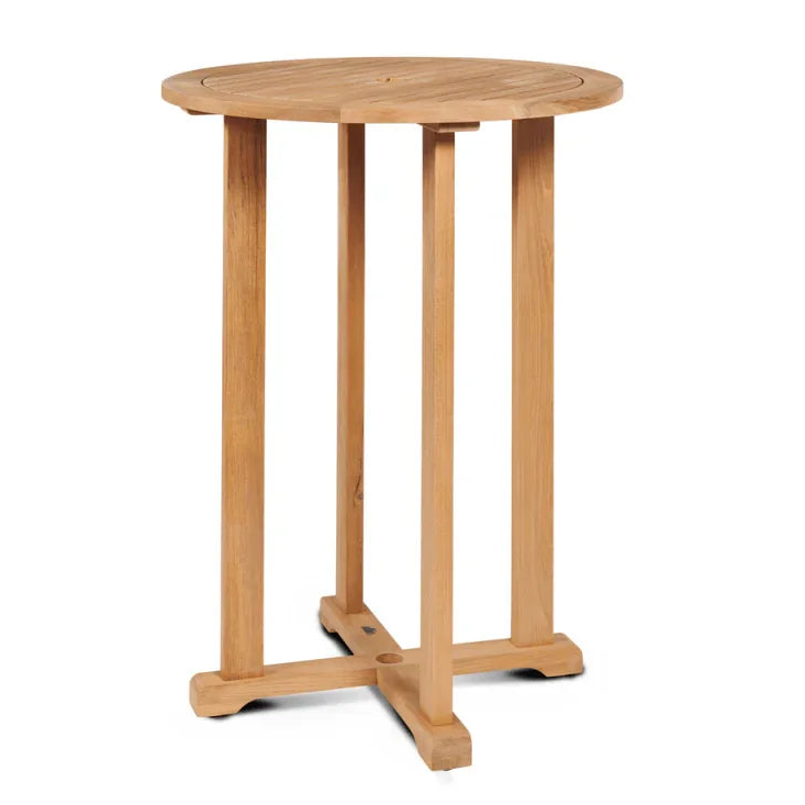 HiTeak Palm Teak Patio Round Bar Height Bar Set 3 PC