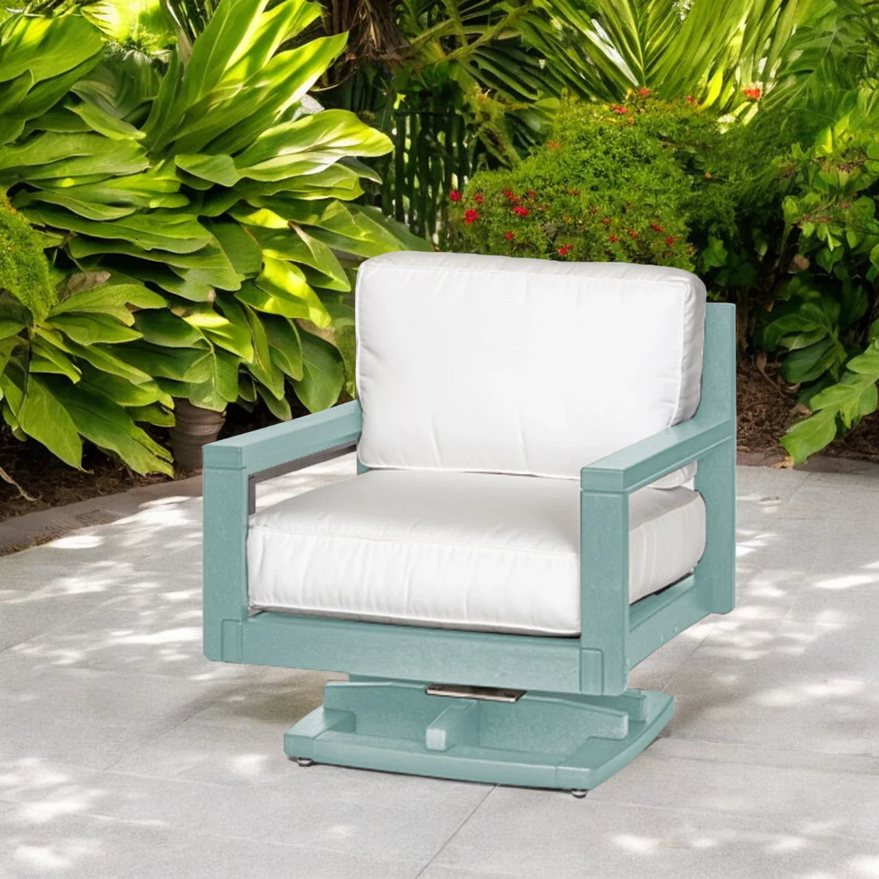 Palm Beach Poly Lumber Rocker Chair and Ottoman Set