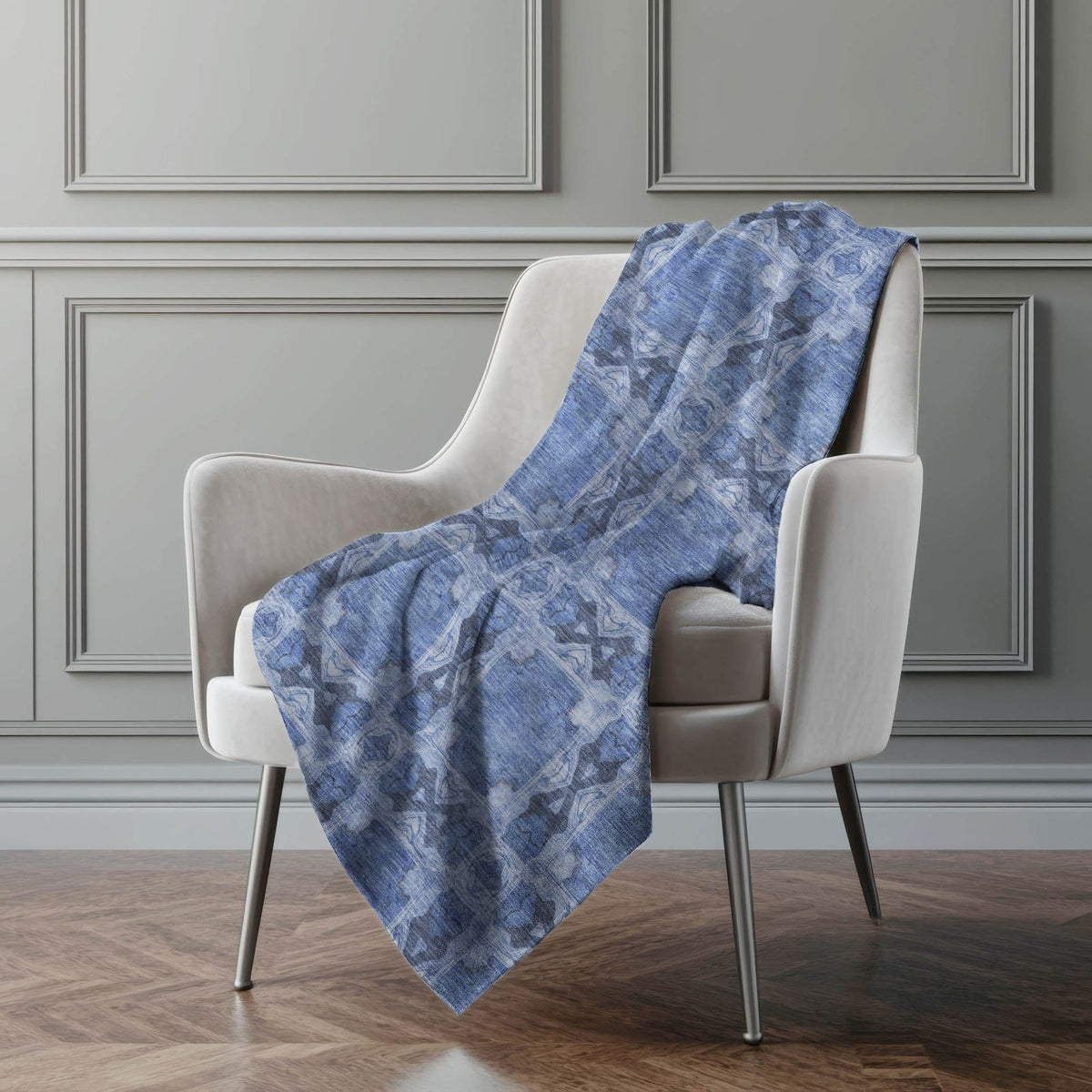 Addison Rugs Panel Blue Washable Indoor-Outdoor Rug