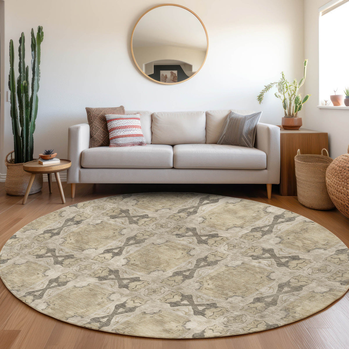 Addison Rugs Panel Brown Washable Indoor-Outdoor Rug