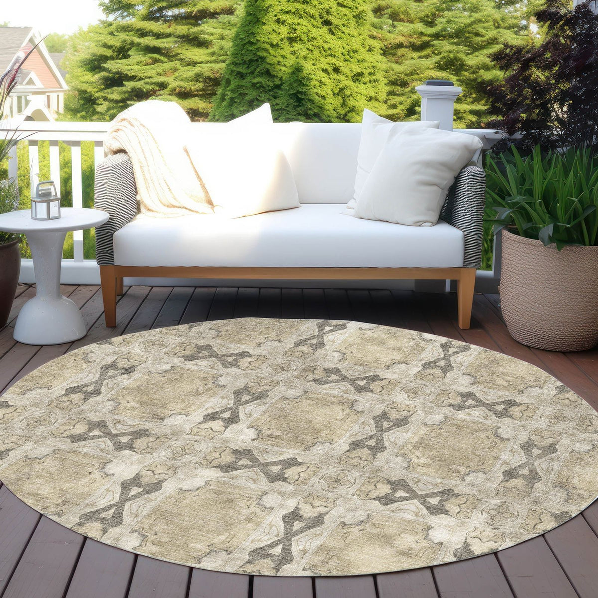 Addison Rugs Panel Brown Washable Indoor-Outdoor Rug