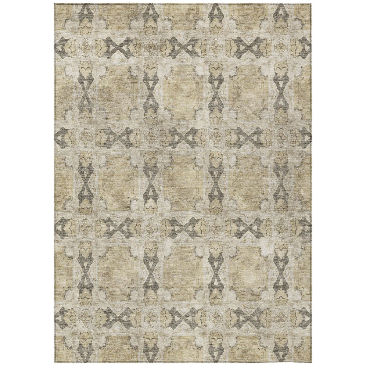 Addison Rugs Panel Brown Washable Indoor-Outdoor Rug