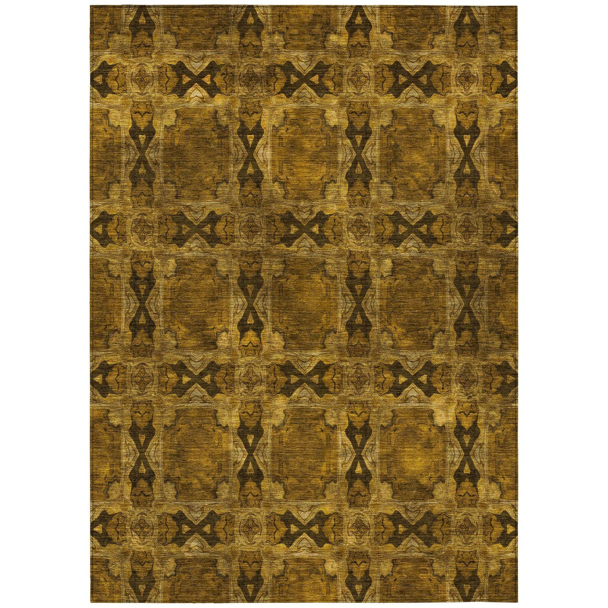 Addison Rugs Panel Chocolate Washable Indoor-Outdoor Rug