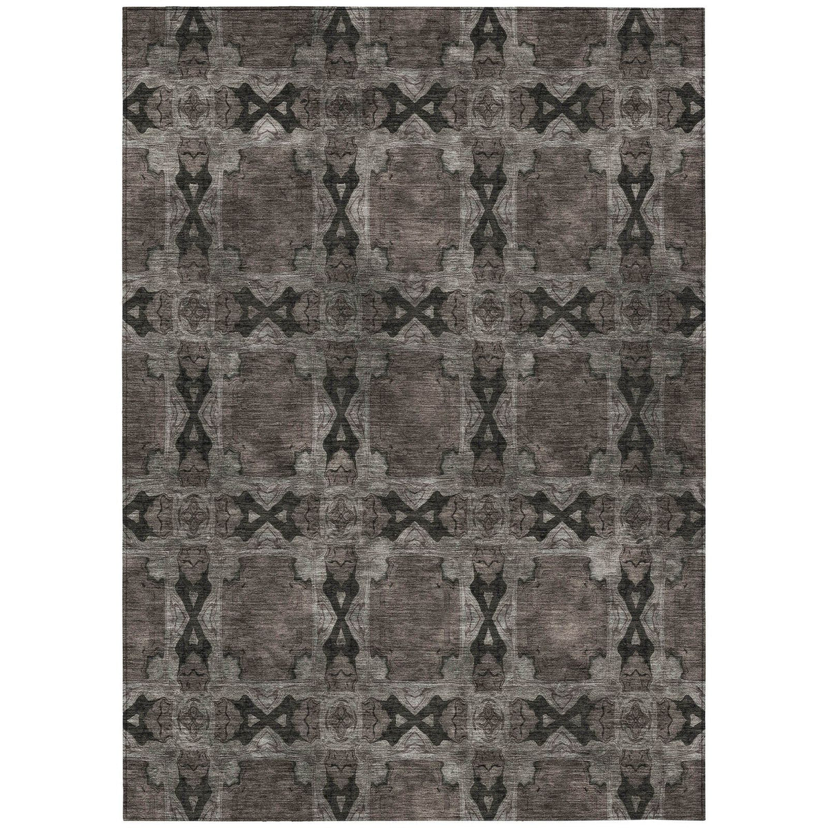 Addison Rugs Panel Grey Washable Indoor-Outdoor Rug