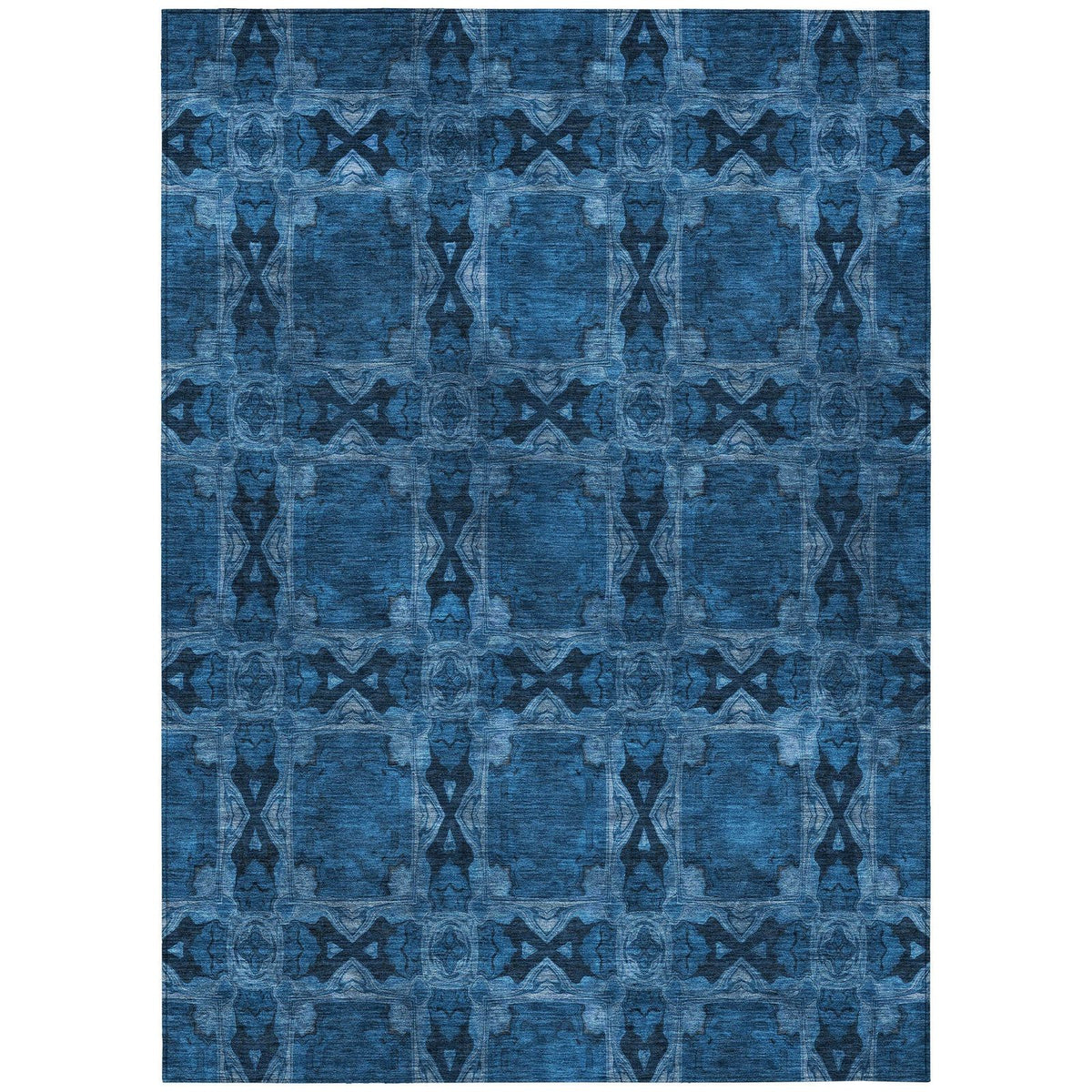 Addison Rugs Panel Navy Washable Indoor-Outdoor Rug