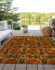 Addison Rugs Panel Orange Washable Indoor-Outdoor Rug