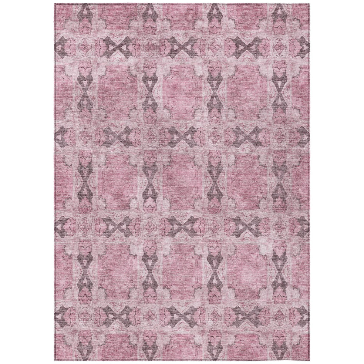Addison Rugs Panel Pink Washable Indoor-Outdoor Rug