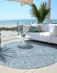 Addison Rugs Parallel Bands Blue Washable Indoor-Outdoor Rug