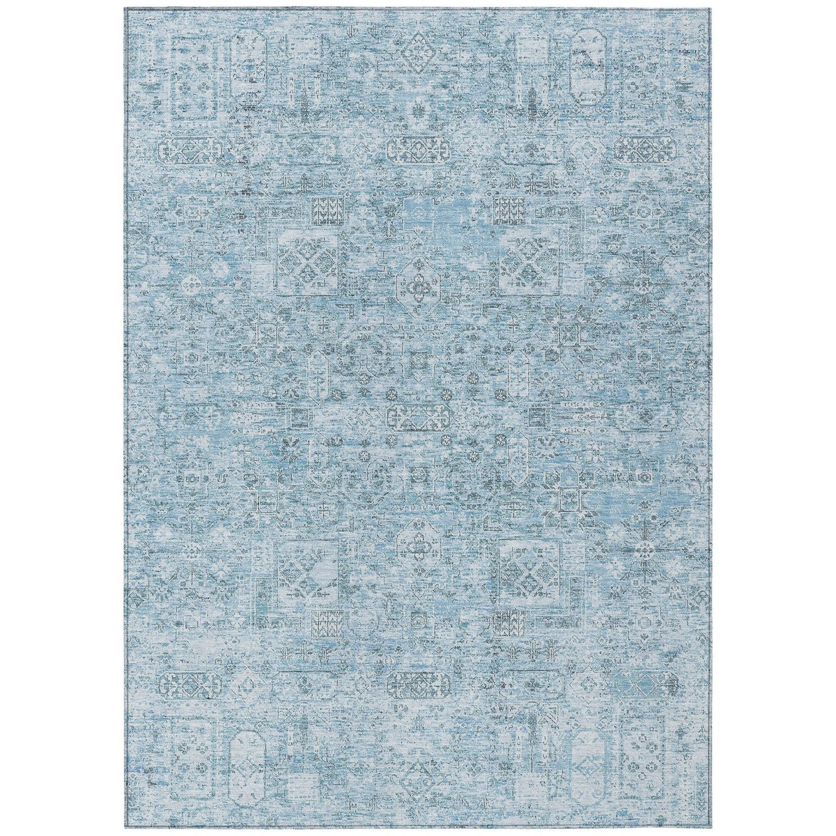 Addison Rugs Parallel Bands Blue Washable Indoor-Outdoor Rug