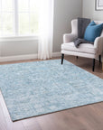 Addison Rugs Parallel Bands Blue Washable Indoor-Outdoor Rug