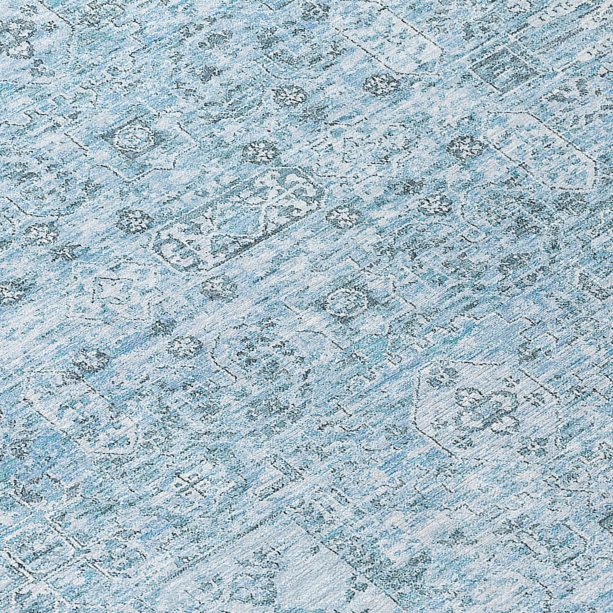 Addison Rugs Parallel Bands Blue Washable Indoor-Outdoor Rug