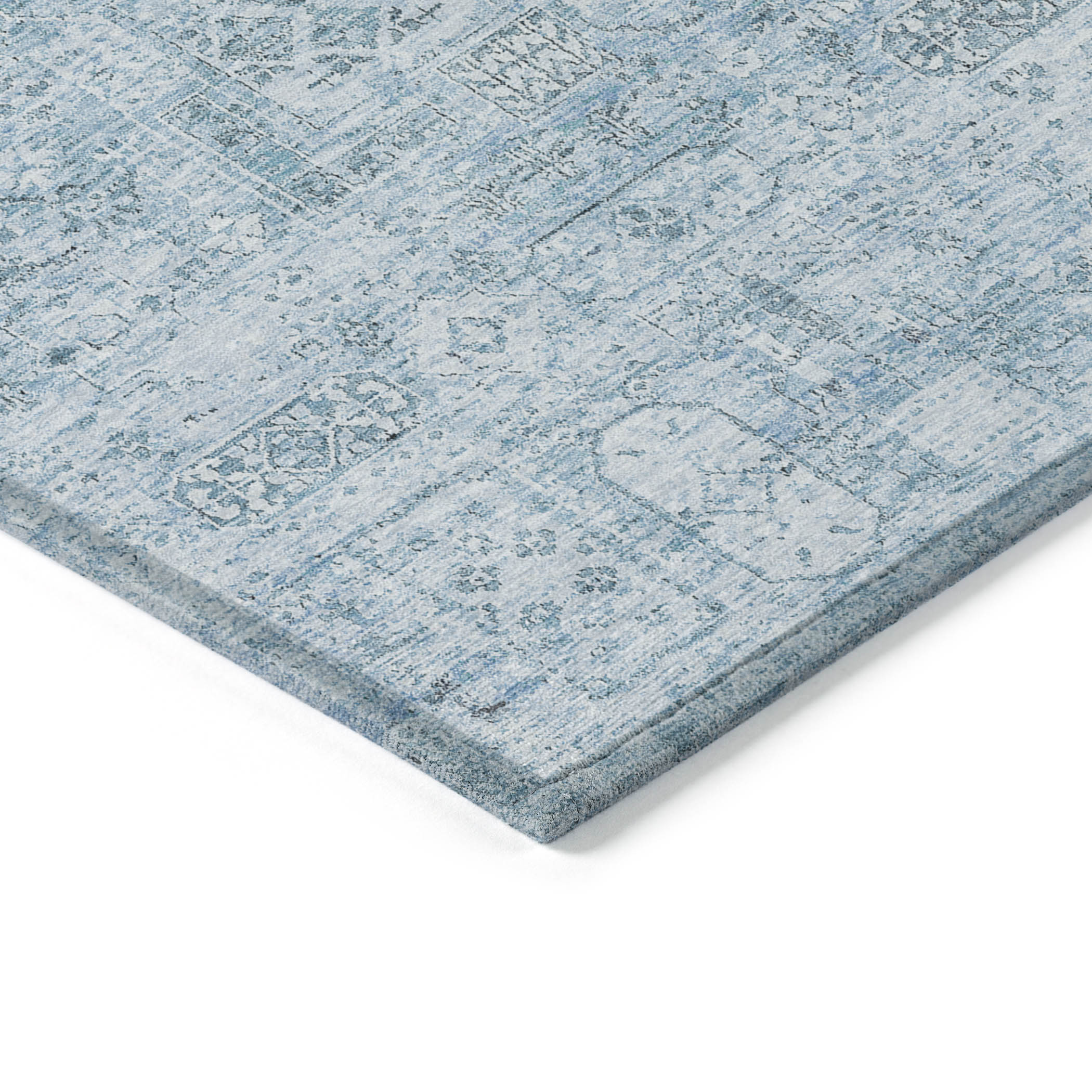 Addison Rugs Parallel Bands Blue Washable Indoor-Outdoor Rug