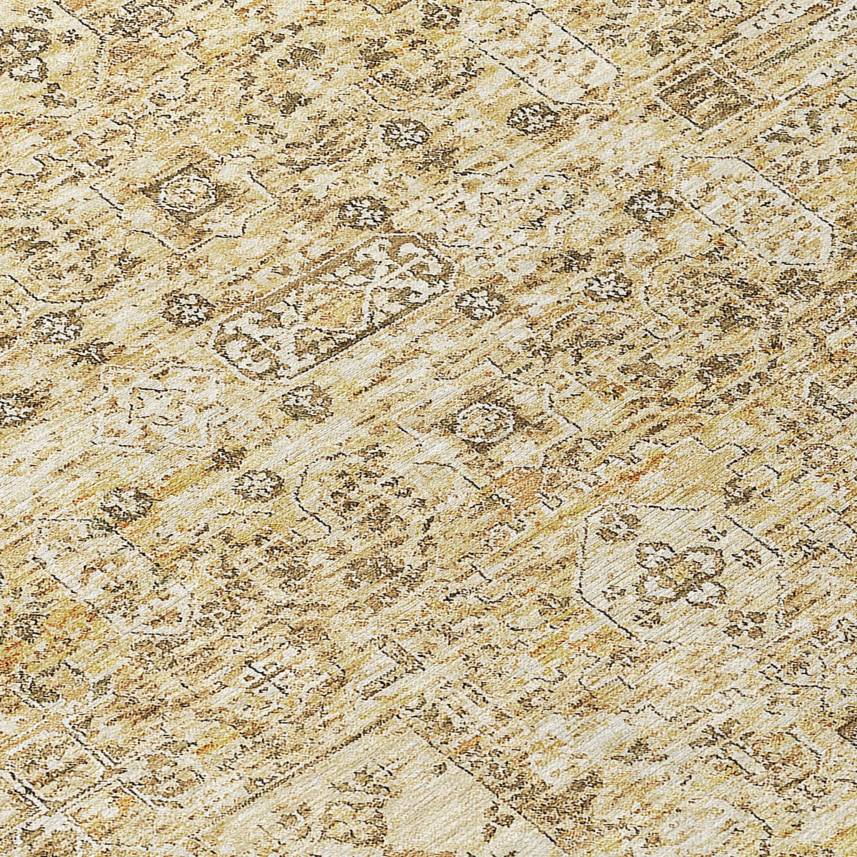 Addison Rugs Parallel Bands Gold Washable Indoor-Outdoor Rug