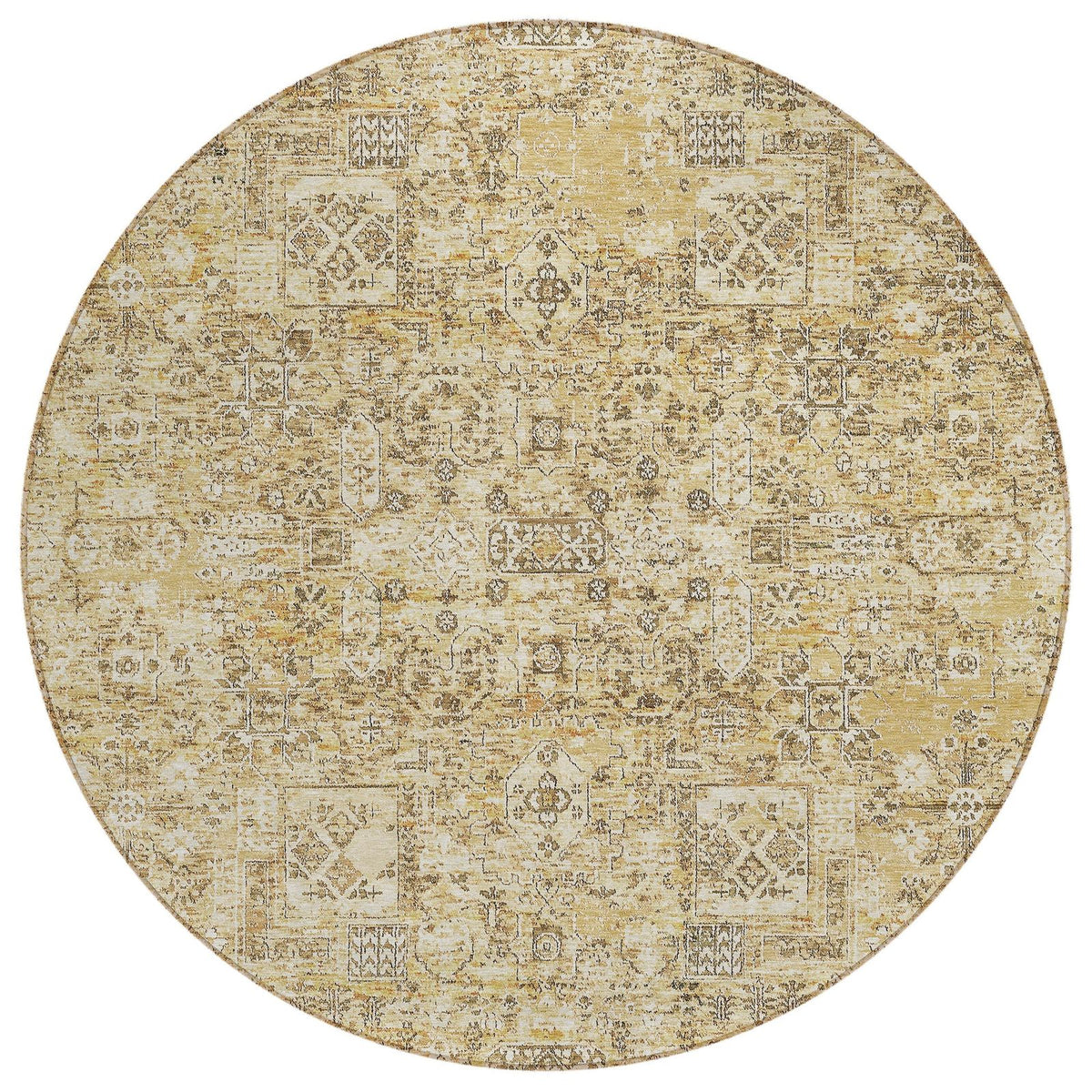 Addison Rugs Parallel Bands Gold Washable Indoor-Outdoor Rug