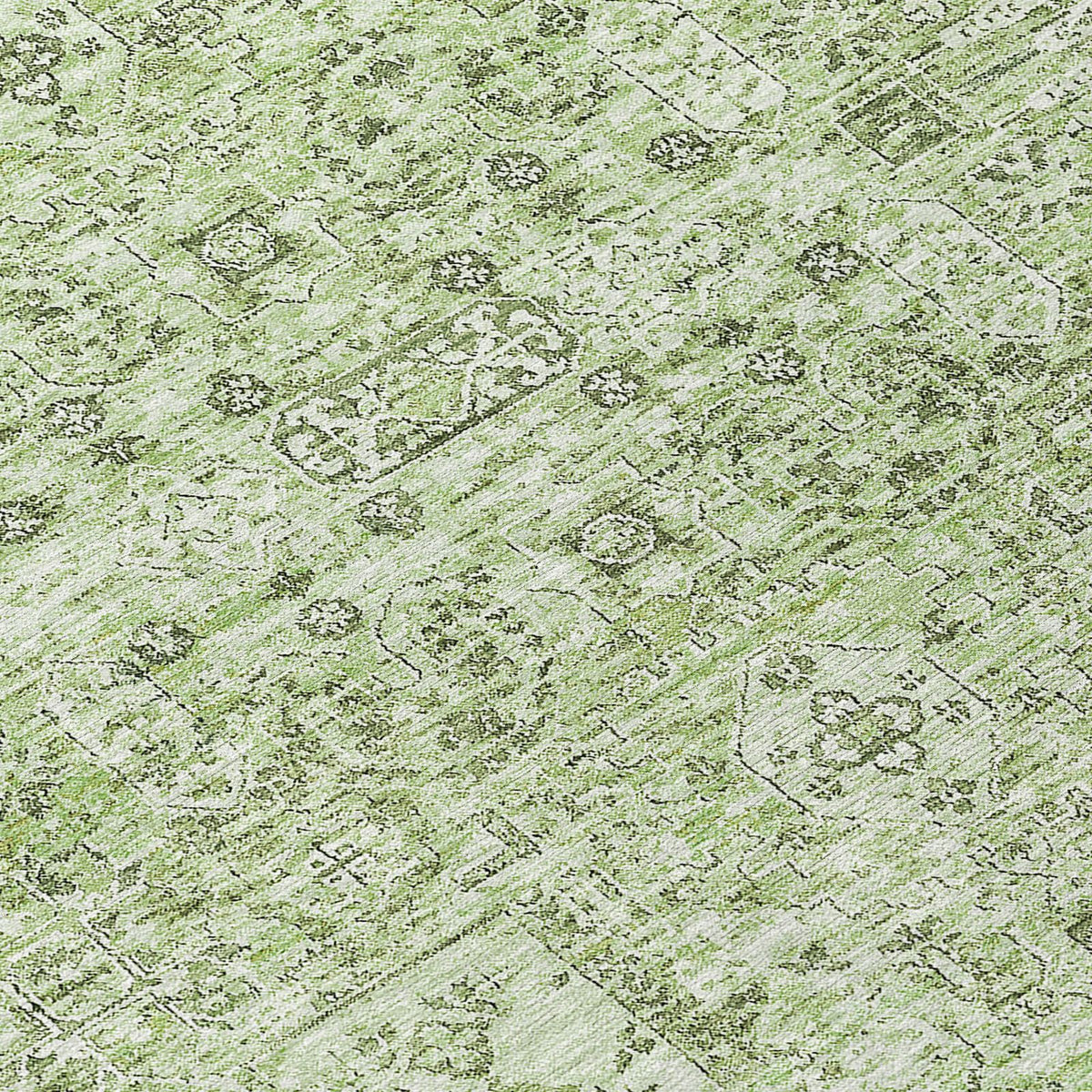 Addison Rugs Parallel Bands Green Washable Indoor-Outdoor Rug