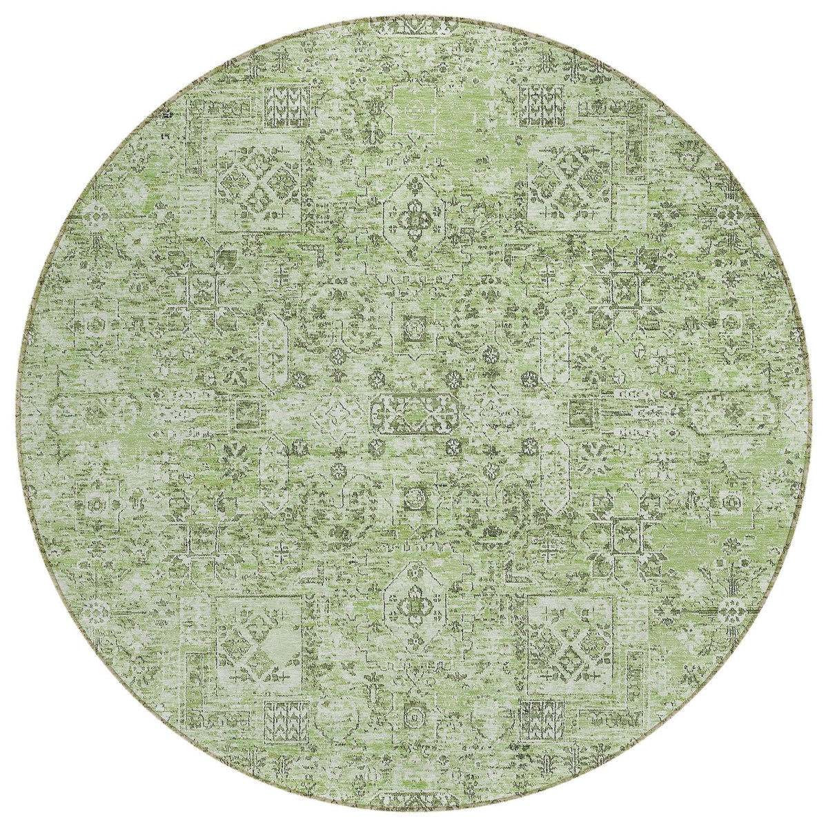 Addison Rugs Parallel Bands Green Washable Indoor-Outdoor Rug