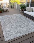Addison Rugs Parallel Bands Grey Washable Indoor-Outdoor Rug