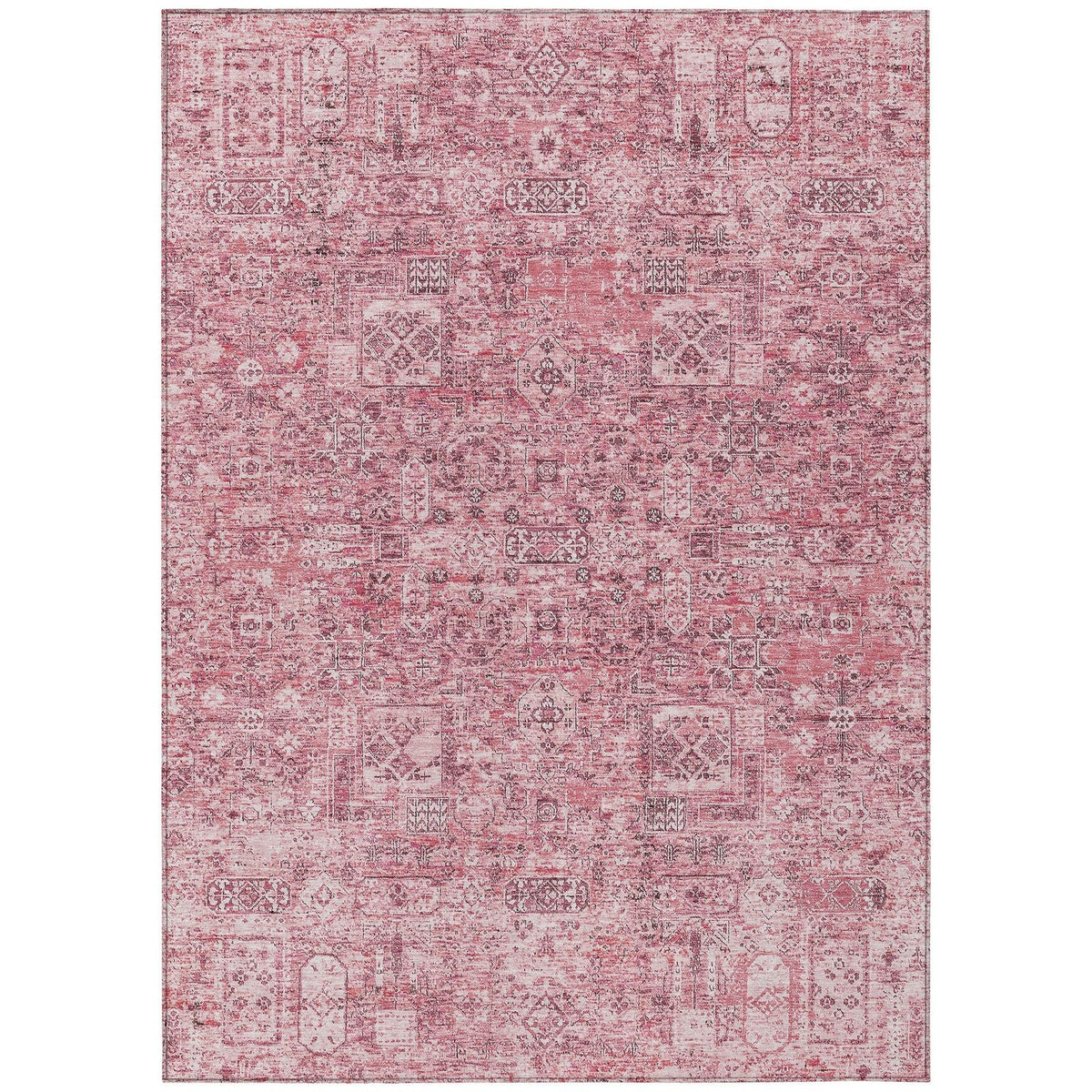 Addison Rugs Parallel Bands Pink Washable Indoor-Outdoor Rug