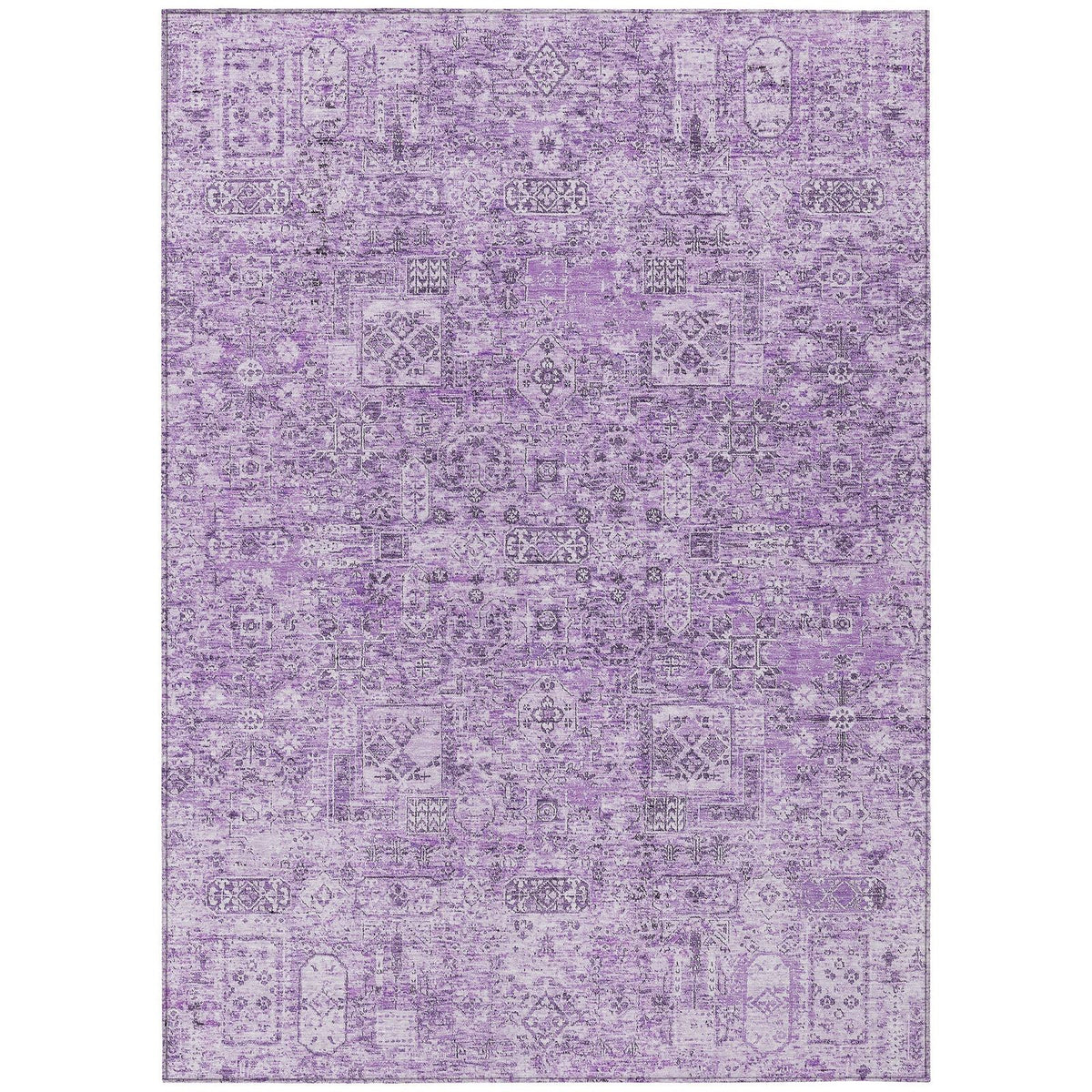 Addison Rugs Parallel Bands Purple Washable Indoor-Outdoor Rug