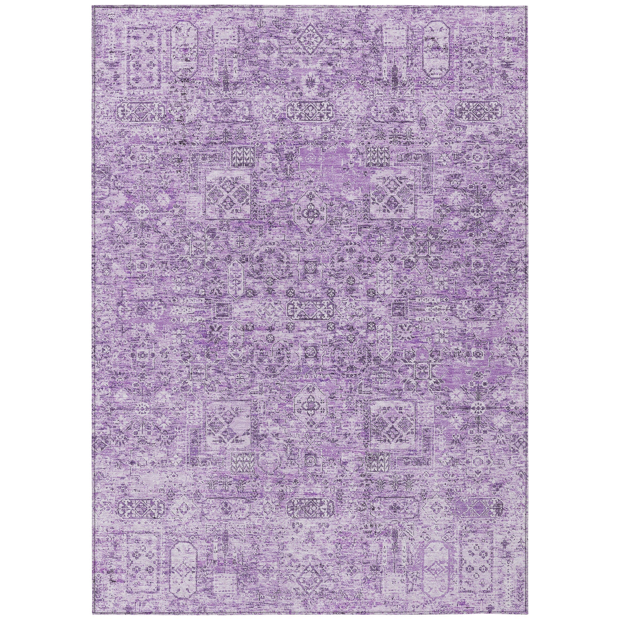 Addison Rugs Parallel Bands Purple Washable Indoor-Outdoor Rug