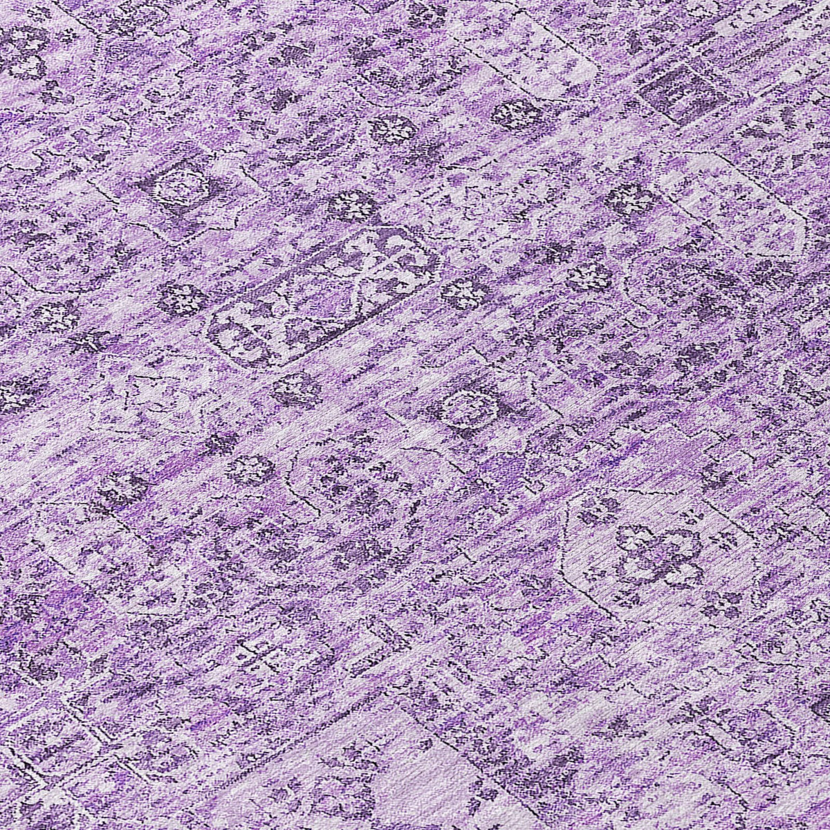 Addison Rugs Parallel Bands Purple Washable Indoor-Outdoor Rug